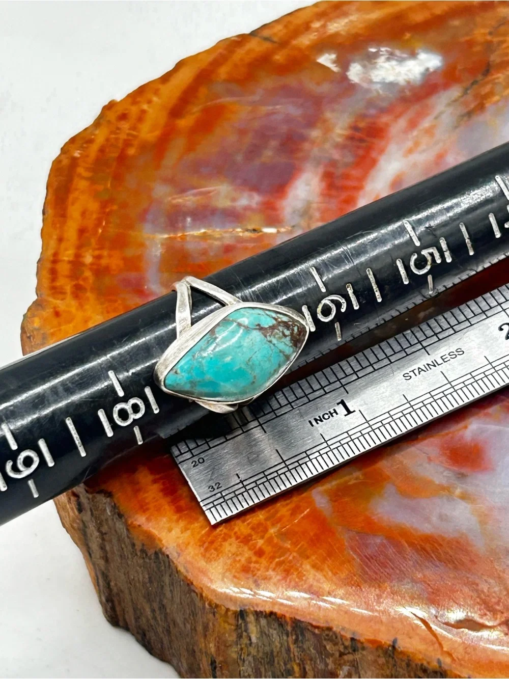 Southwest Sterling Silver Turquoise Ring - Size 7